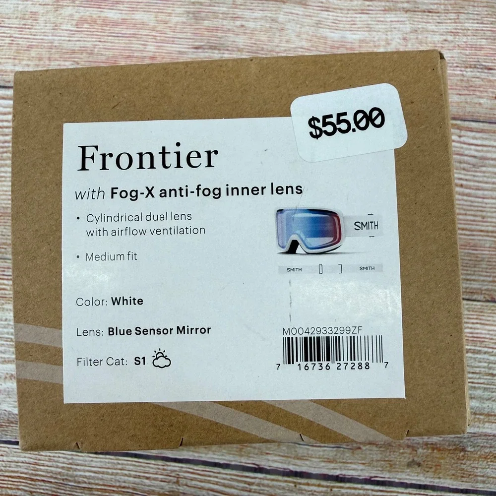 Smith‎ Frontier Snow Goggles Black Fog-X Anti-Fog Cylindrical Lens S1 Filter